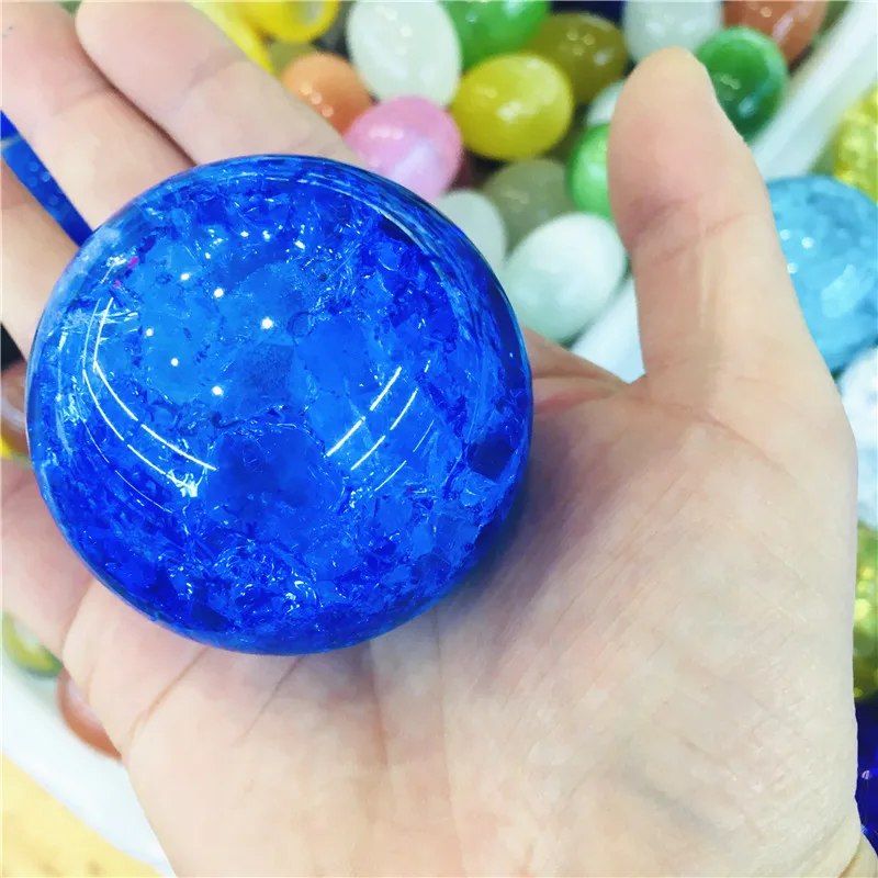 6 cm Kristalle Glas Eis Riss Ball Quarz Murmeln Magische Kugel Fengshui Ornamente Rocky Wasser Brunnen Bonsai Ball Hause decora – Detail 2