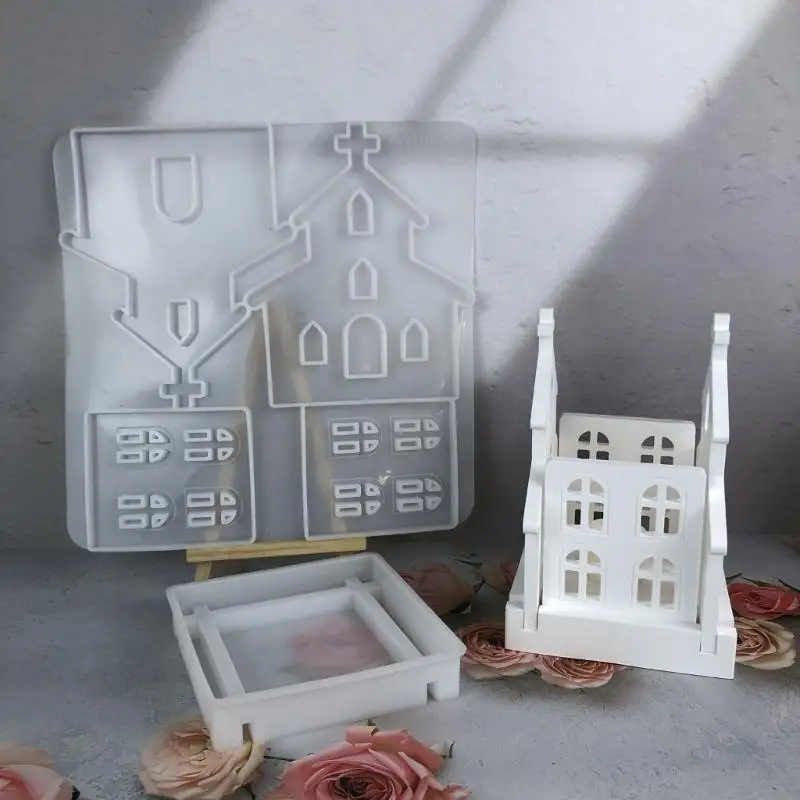 M76B 2PIECS SILICONE MOLDS CURCH TABL