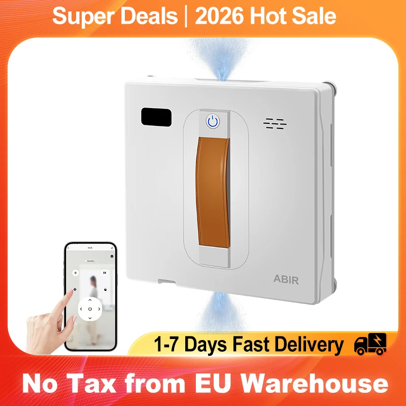 Window Vacuum Robot Cleaner ABIR WD8, Dual Ultrasonic Spray, AI intelligent Wipping, Updated Laser,Smart Home Glass Wall Washing