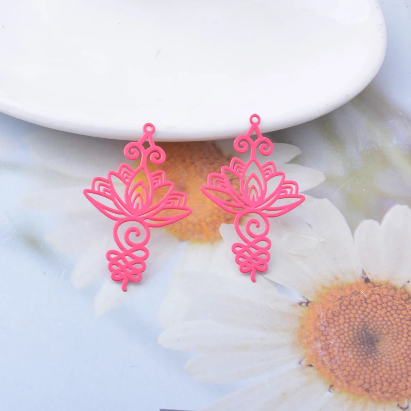 30 Stück AB7975 Messing-Blumenanhänger, bunte Charms für DIY-Schmuckherstellung von Ohrringen – Detail 7