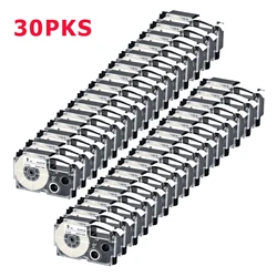 30PK XR-9WE XR9WE 9mm black on white Labels Compatible for Casio KL-60 KL-100 KL-820 KL-120 Printer