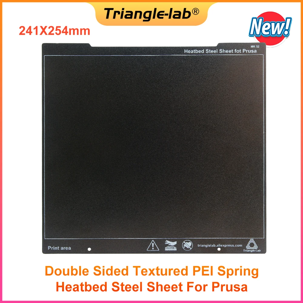 C Trianglelab NEW 241x254mm Double Sided Textured PEI Spring Heatbed Steel Sheet Printing base For Prusa i3 MK2.5S Mk3 MK3S