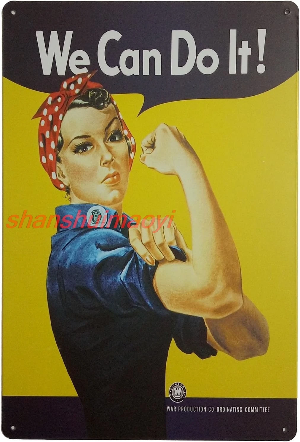 ERLOOD Pin-up Girl We Can Do It Metal Retro Wall Decor Vintage Tin Signs 12