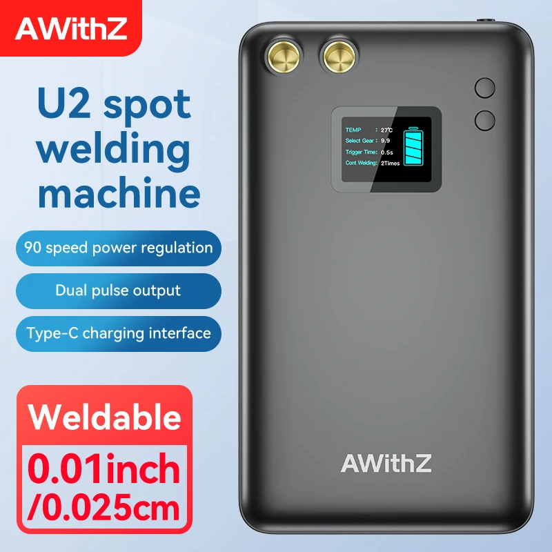 New Awithz Spot Welder Machine with 7500mAh LCD Screen 0.25mm Battery Welder Build with Battery Packs