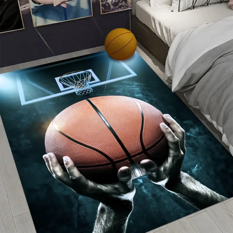 3D Basketball Dream Art Print Area Rugs Non-slip Floor Mat Living Room Bedroom Rug Home Playroom Decorative Carpet