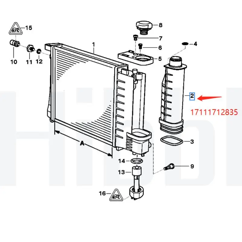 HIBBL Coolant Expansion Tank Fit For BMW E36,E34,E30,E39 520i 523i 525i 528i 530i 540i,3,5,Z3  87-03 17111712835 17 11 1 712 835