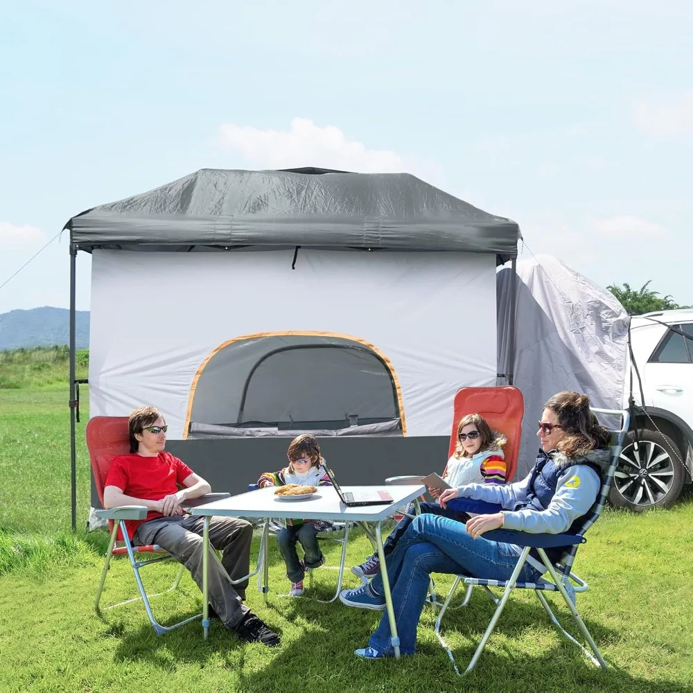

Inner Cube Tent for Camping - Connect 10'x10' Canopy to Car Tailgate Into Tent for Family Camping, Vented Roof - Grey (Canop