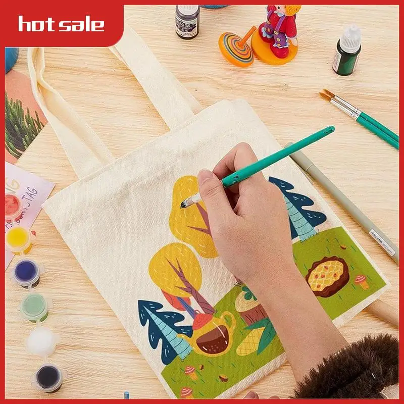 

24 Pcs Mini Tote Bag Blank Canvas Tote Bags Reusable Grocery Bags DIY Sacks Goody Bags For Kids