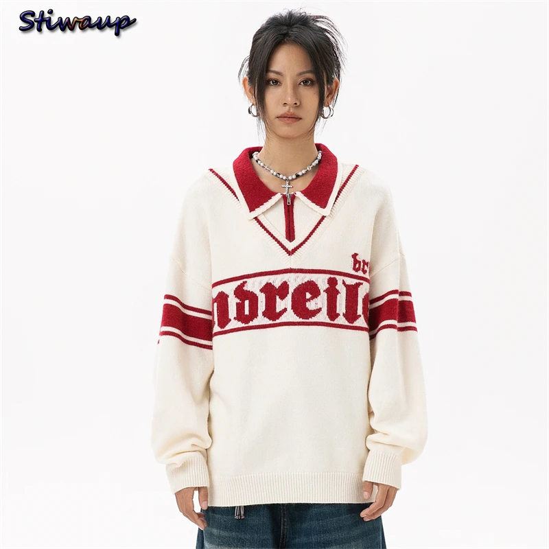 Women\'s Sweater Clothing Sales Promotion College Style Letter Printing Sweater Oversize Women Trends 2024 New Knit Sweatshirts