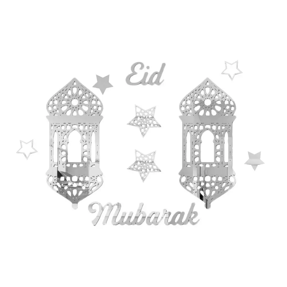 

Eid Mubarak Acrylic Wall Sticker Ramadan Decorative Decals Self Adhesive Festive nament Easy Apply Remove No Residue Unique