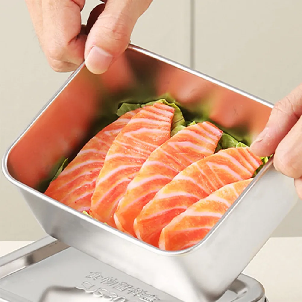 Heavy Duty Stainless Steel Food Container Lid Elegant Design Large Volume Refrigerator Freezer Storage for Meal Prep