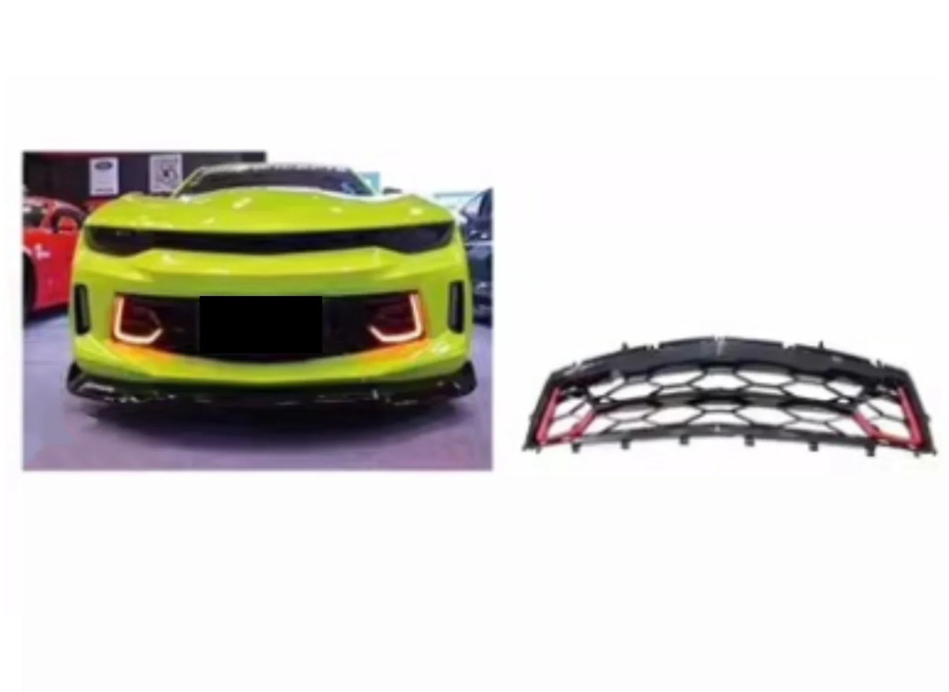 New Style Bottom Grille with Lamp Front Lip Mask Grid Radiator for Chevrolet Camaro Modified Bumper Grill Auto Accessories