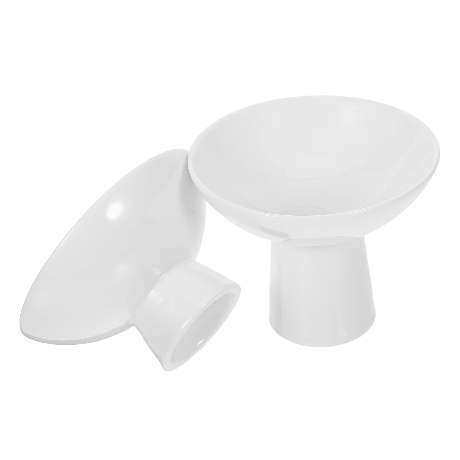 

2Pcs Fruit Plate Stand High Footed Ceramic Cake Holder Dessert Snack Plate for Party Wedding Banquet Home Use Fruit Storage Bowl