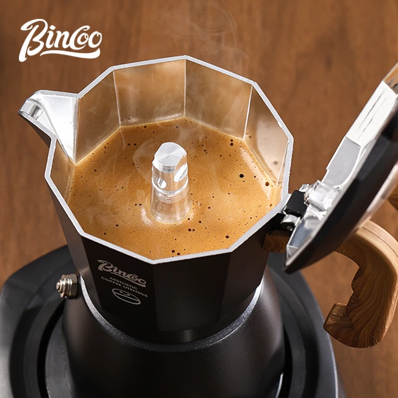 

Bincoo Dual Valve Moka Pot Espresso Concentrated Extraction Mocha Pot Hand Brewed Coffee Pot Italian Home Barista Tools 220V