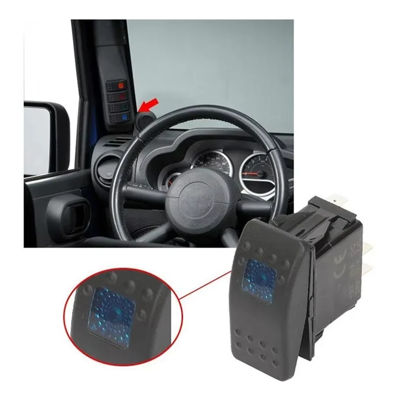 

High Quality A Pillar Switch Panel Kit With 4 LED Boat Rocker Switch For Jeep Wrangler JK JKU 2011-2017 Left-Hand Drive