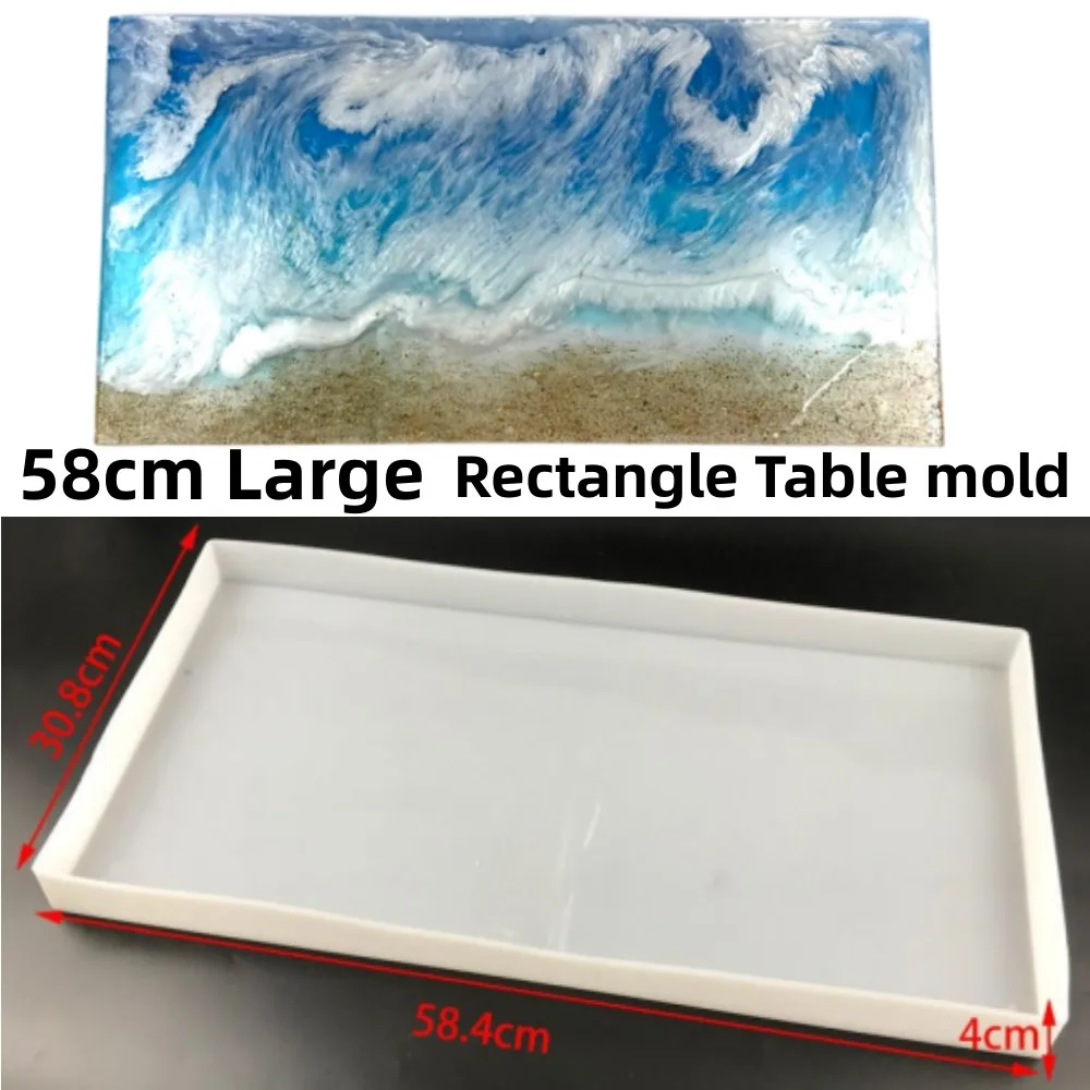 60cm rettangolo grande oceano grande tavolo rotondo stampo in Silicone cristallo resina epossidica stampo resina colata sgabello fare decorazioni