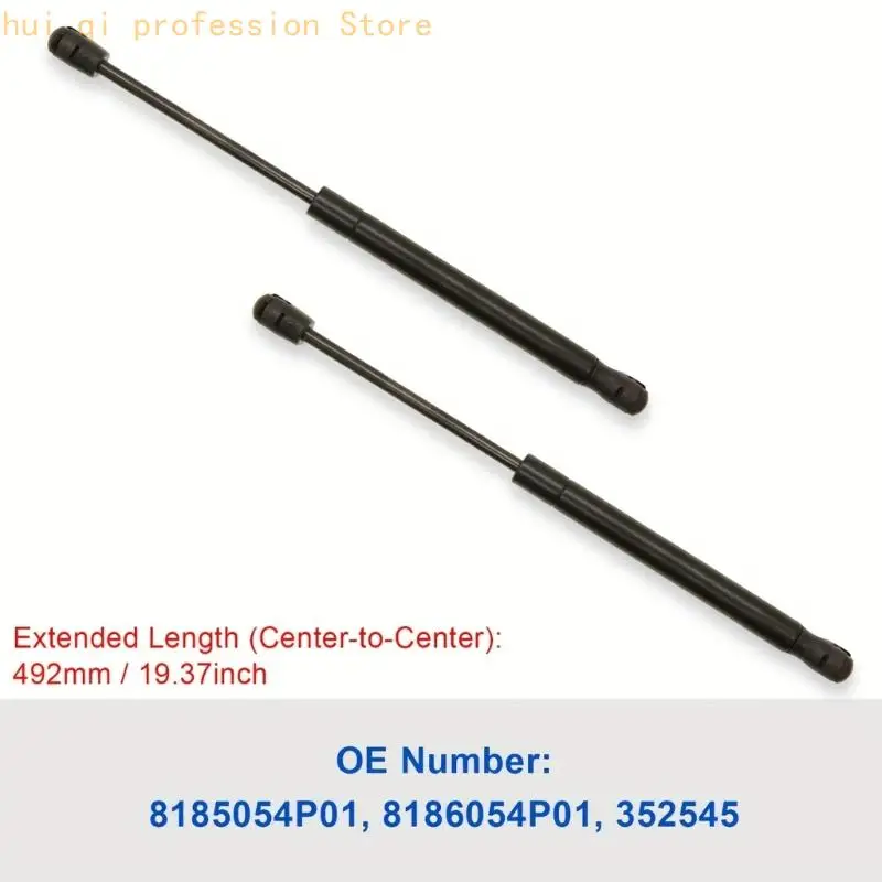 Heckklappen-Stützstoßdämpfer, Paar aus 2 schwarzen Metallstangen mit 492 mm Abstand von Mitte zu Mitte, passend für LY Rear Gate – Detail 6