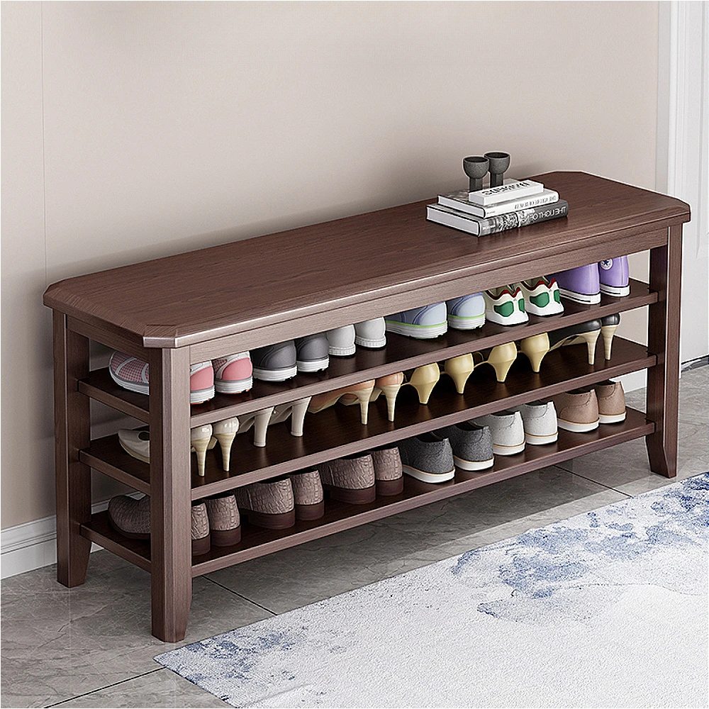 Simple Solid Wood Can Sit On Shoe Rack Cabinet Home Use Space Saving Multi Layer Multi Functional Shoerack Zapatero Furniture