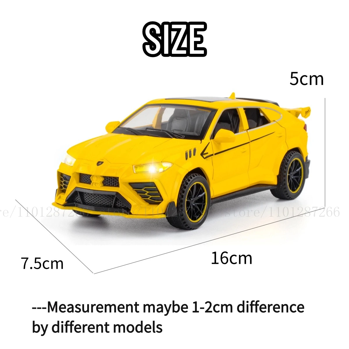 1:32 Lamborghini Urus Pullback Car Toy with Lights Engine Sound, Ford Mercedes Scale Diecast Car Model Replica Kid Boy Play Gift