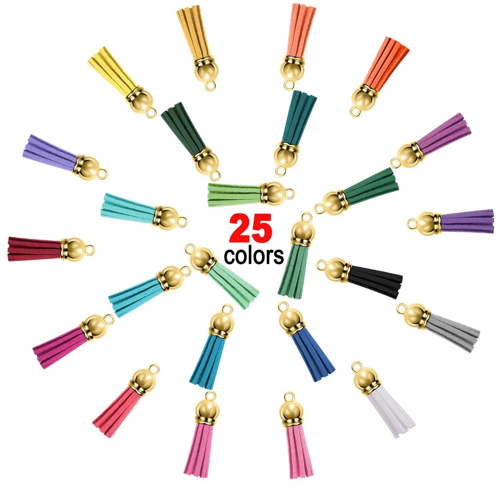 Gold Silver Key Rings Tassel Set with Keychain Tassels Keychain Hooks Key Chain Rings Jump Ring and Screw Eye Pins for DIY Craft