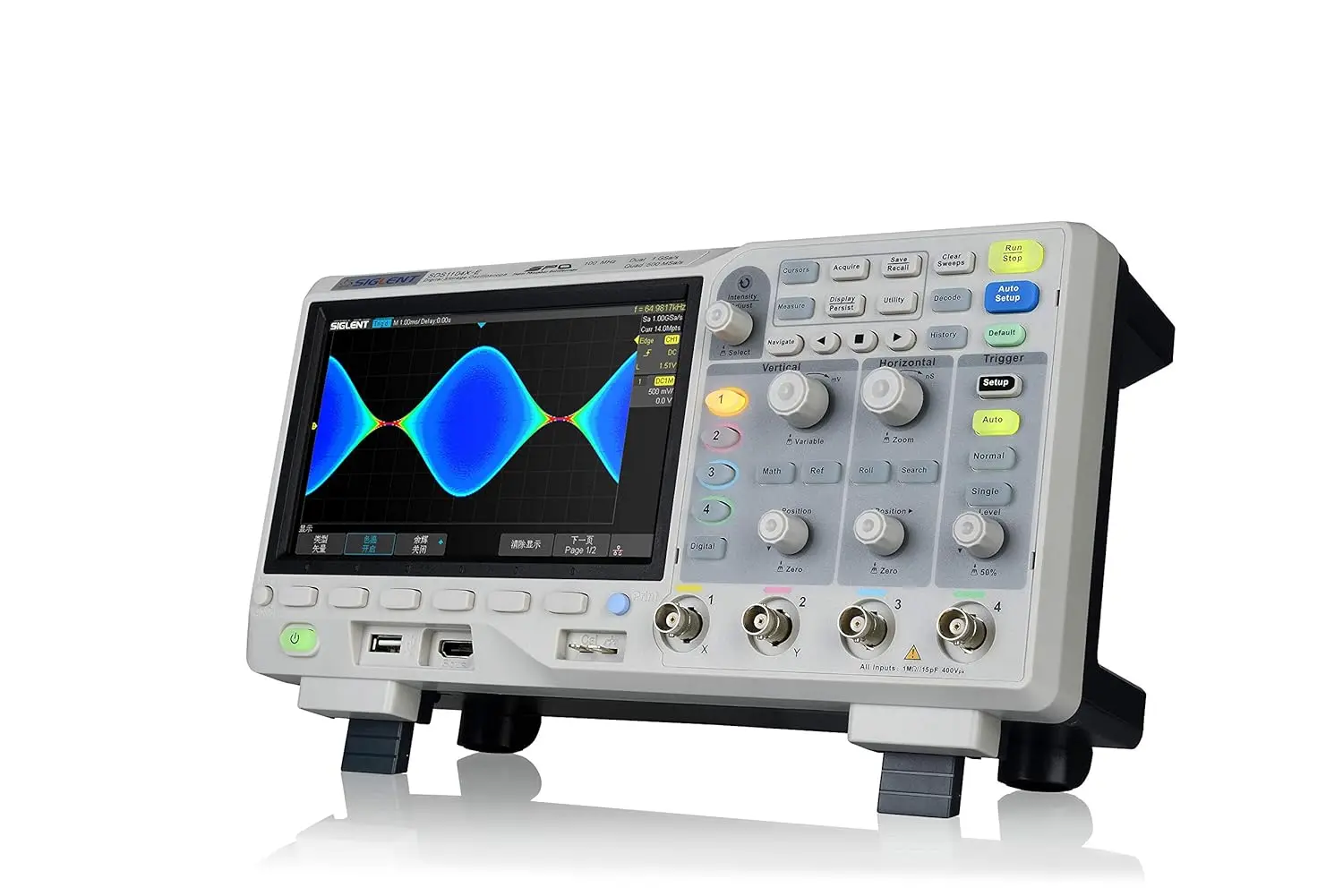 Siglent Tecnologia Osciloscópio Digital, 4 Canais, Decodificador Padrão, Cinza, SDS1104X-E, 100Mhz