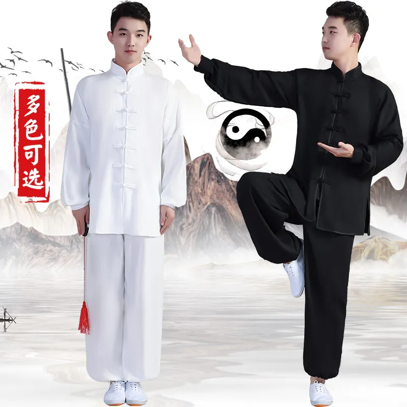 Senior Tai Chi Suit 2026 New Unisex Long Sleeve Ramie Fabric Training Performance Wear Competition Martial Arts Uniform for Men
