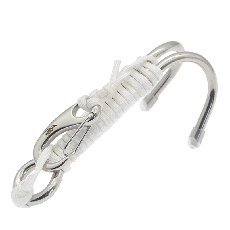 KEEP DIVING Scuba Diving Double Dual Stainless Steel Reef Drift Hook With Line And Clips Hook For Current Dive Underwater