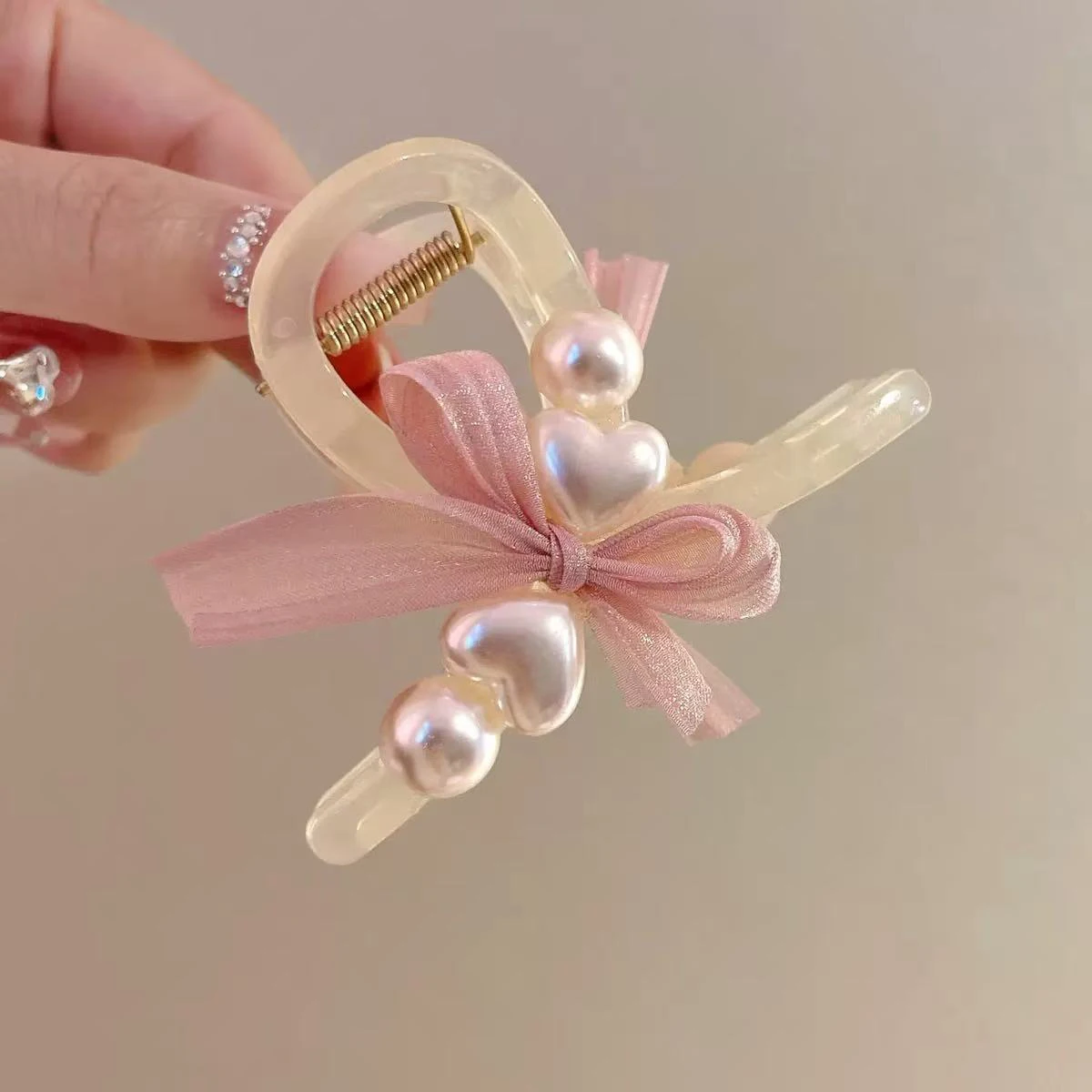 1 قطعة/2 قطعة لطيف الحلو اللؤلؤ القوس انتزاع كليب متوسطة نصف التعادل دبوس الشعر الربيع الصيف القرش كليب الكورية كليب أغطية الرأس #5