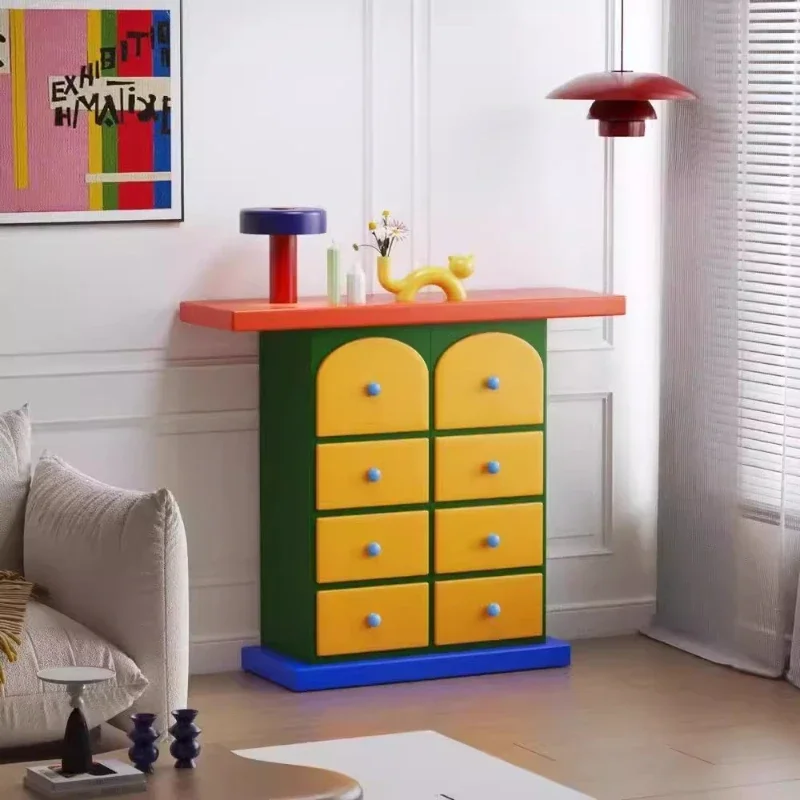 Dopamine contrast color eight-chest cabinet living room entrance cabinet entrance storage B&B corridor storage cabinet