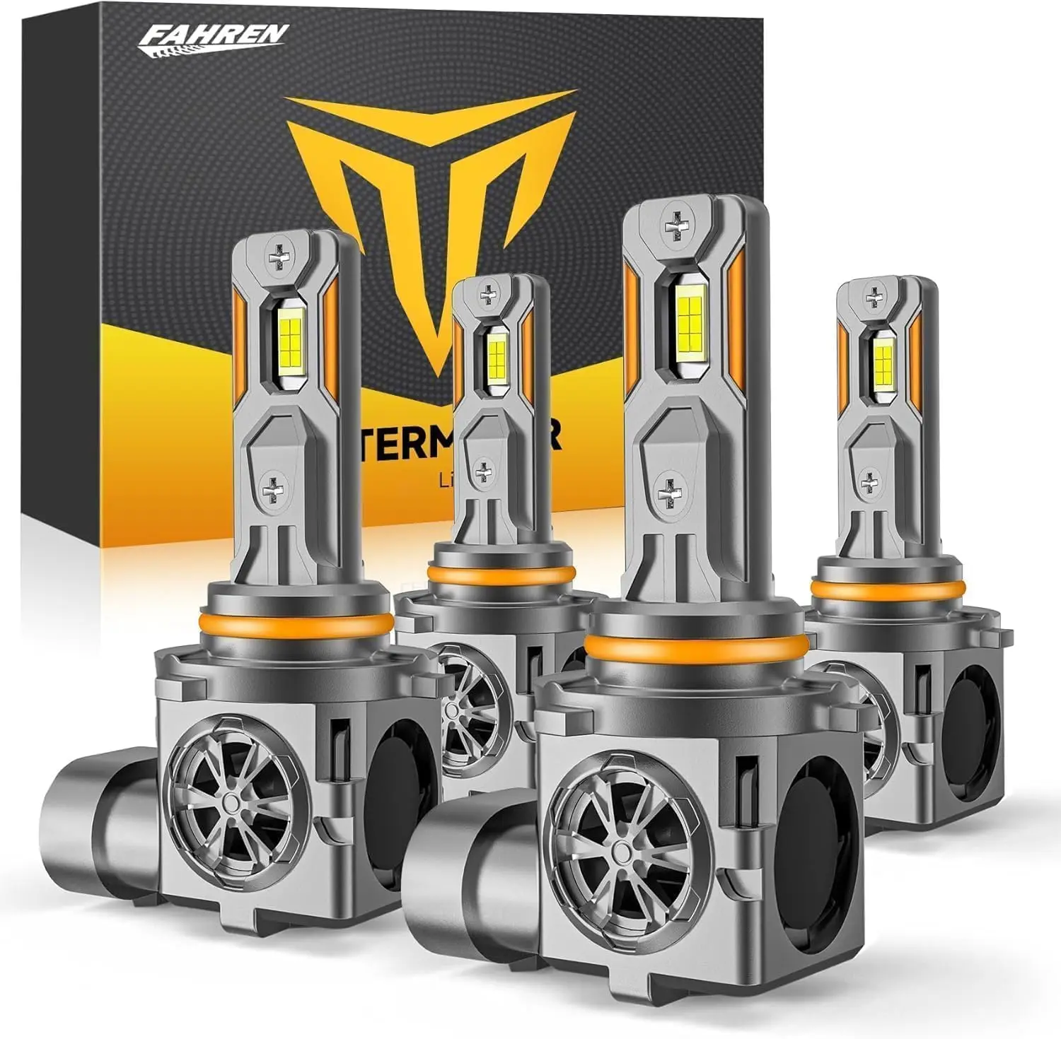 

9005 9006 LED Bulb Combo, 100,000LM Ultra Bright, 6500K Cool White, Mini Halogen Size with Cooling Fan, Plug and Play, Pack of 4