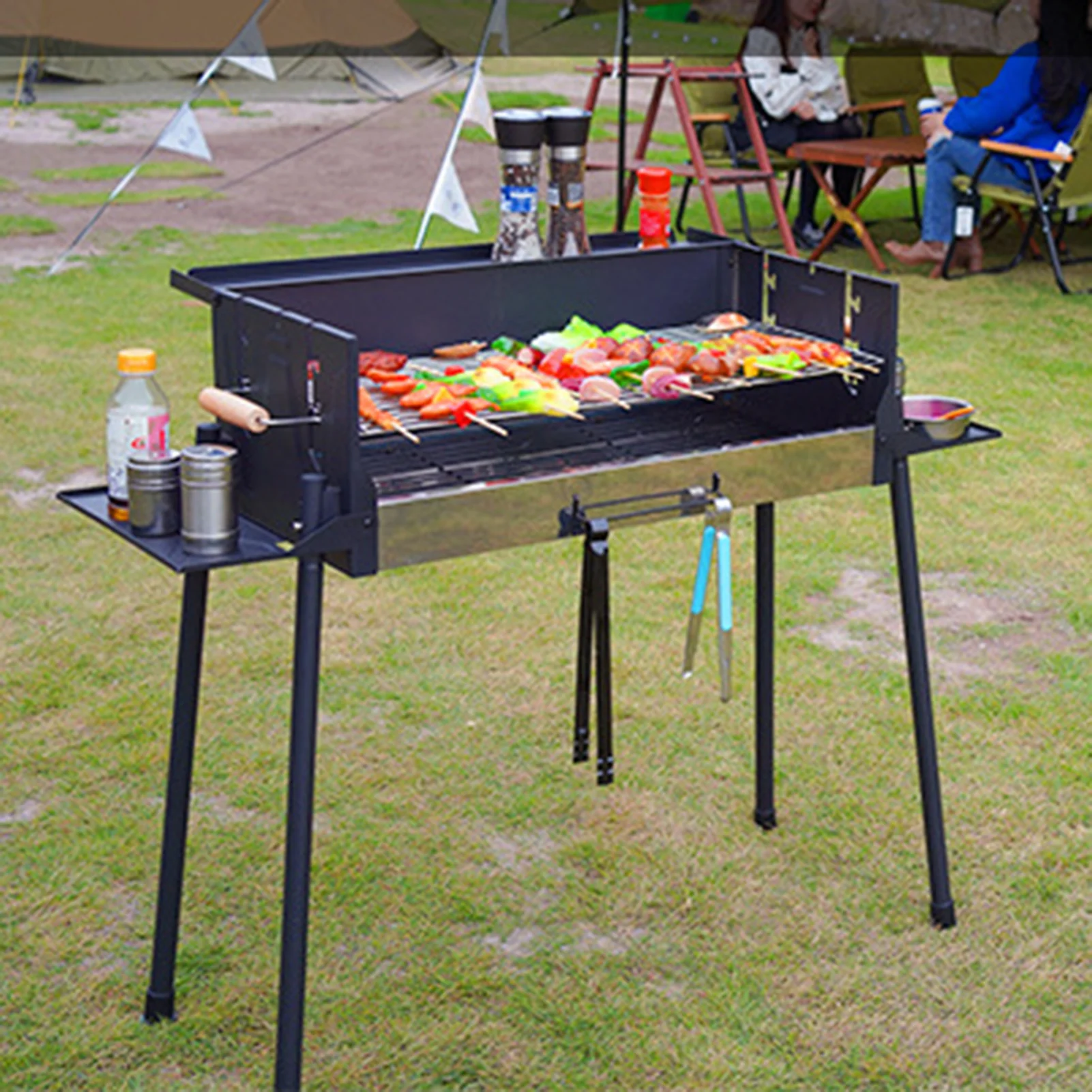 

Foldable Storage Shelf Barbecue Oven Household BBQ Grill Outdoor Smokeless Charcoal Courtyard BBQ Portable Barbecue Stove Supply