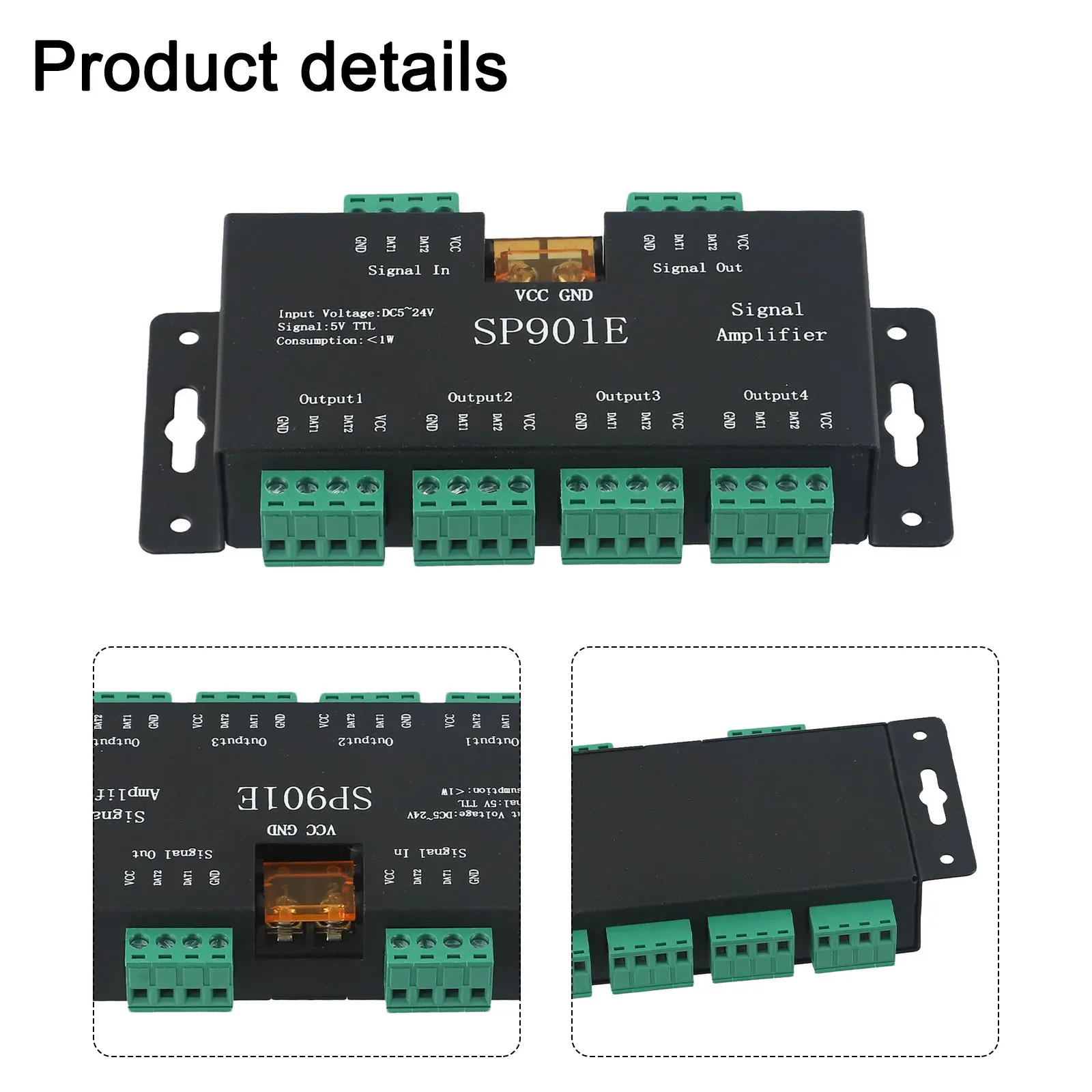Boost Signal Transmission for Various LED Lights Single SP901E Signal Booster WS2812B WS2811 WS2813 Compatible