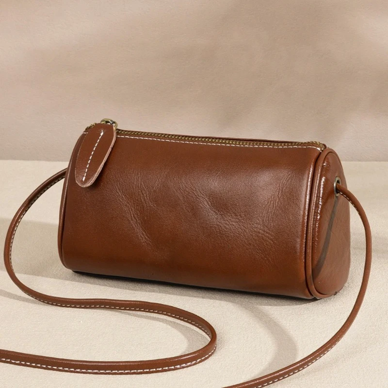 Genuine Leather Bag Women 2025 Spring Summer Crossbody Bag High Grade Textured Niche Pillow Mini Bag Shoulder Bags