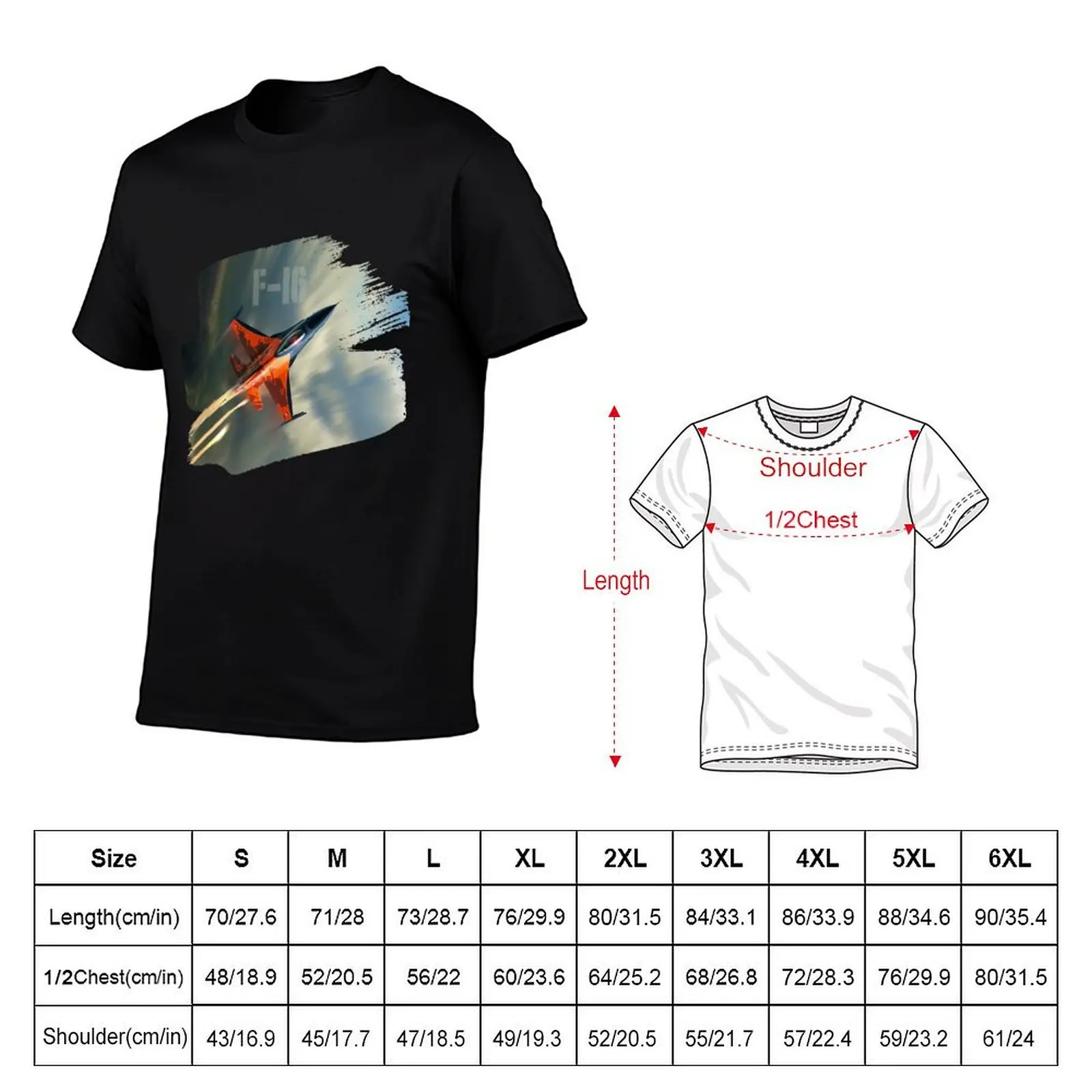 F-16 T-Shirt tops sports fans shirts graphic tees graphic t shirt vintage workout shirts for men