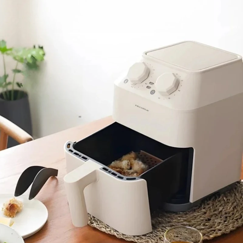 หม้อทอดไร้น้ำมันในครัวเรือน เตาอบแบบใหม่ในตัว หม้อทอดไฟฟ้าขนาดเล็ก พร้อมตัวกรองน้ำมันคู่ ลดไขมันเพื่อสุขภาพ 360 °   การทอดแบบสามมิติ