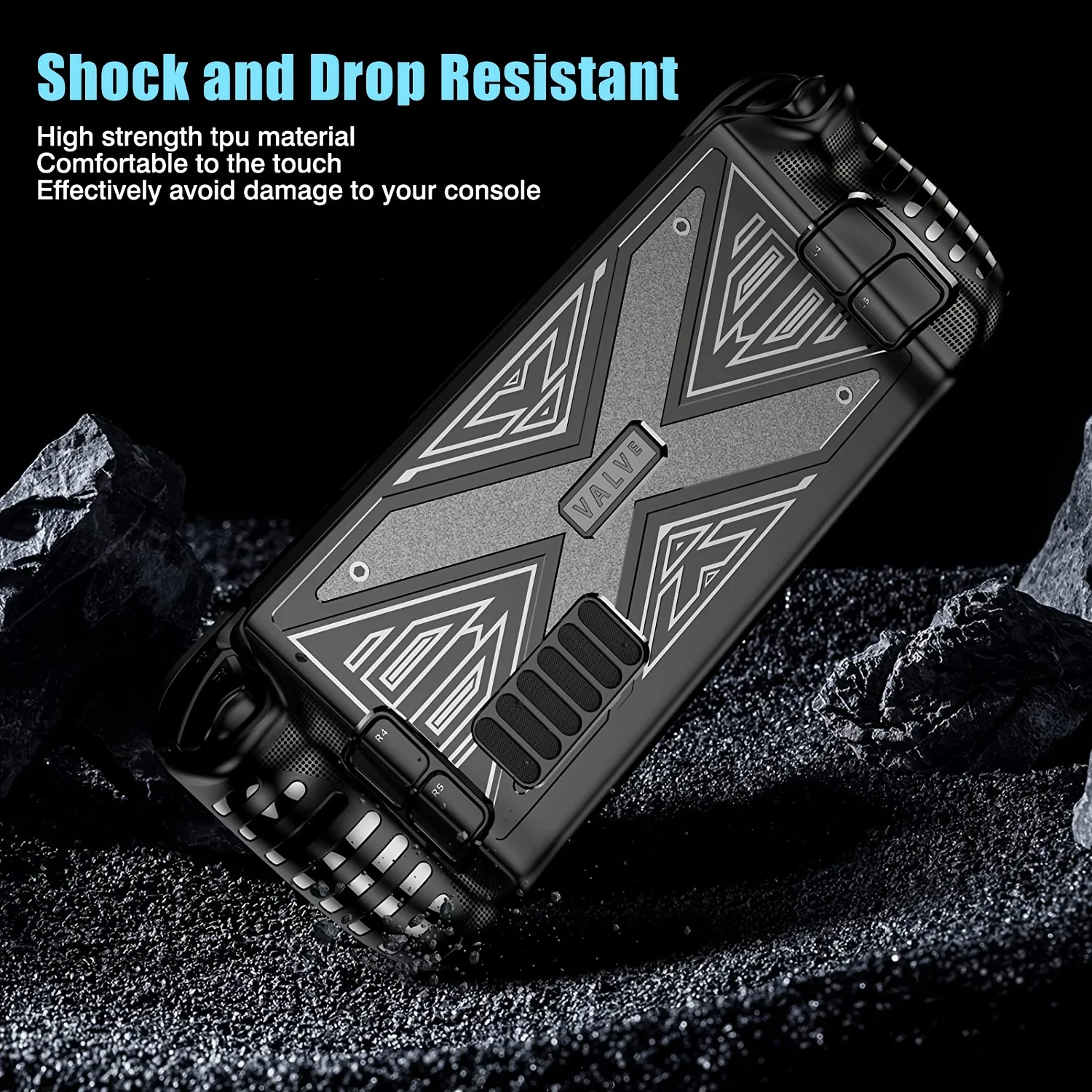 

For Steam Deck Game Console Protective Case TPU Shell Guard Cover with Shock-Absorption and Ergonomic Handle Grip Design