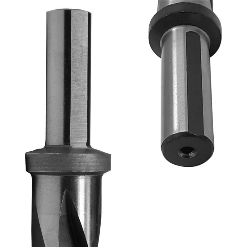 2 Buah Alat untuk Membesarkan Lubang Seruling Spiral 5/8 Inci dengan Batang 1/2 Inci, M2 HSS Jembatan/Pembesar Lubang Konstruksi Lancip Chucking Alat untuk Membesarkan Lubang Bor Bit-A78G
