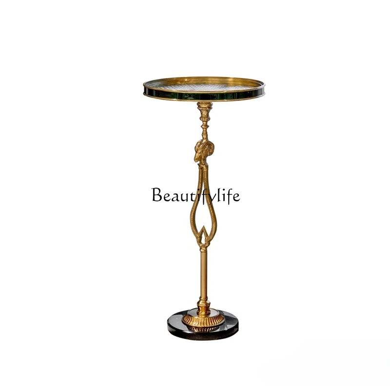 

French Italian light luxury art side few coffee table living room sofa leisure