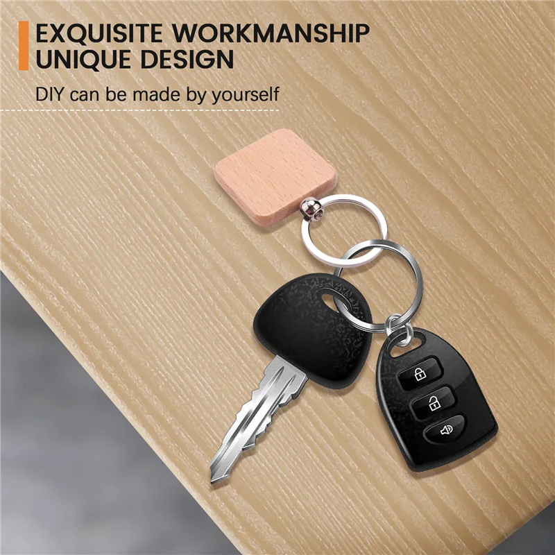 

【Домашние инструменты!】50 шт. DIY пустой деревянный брелок квадратный резной брелок деревянный брелок 40x40 мм