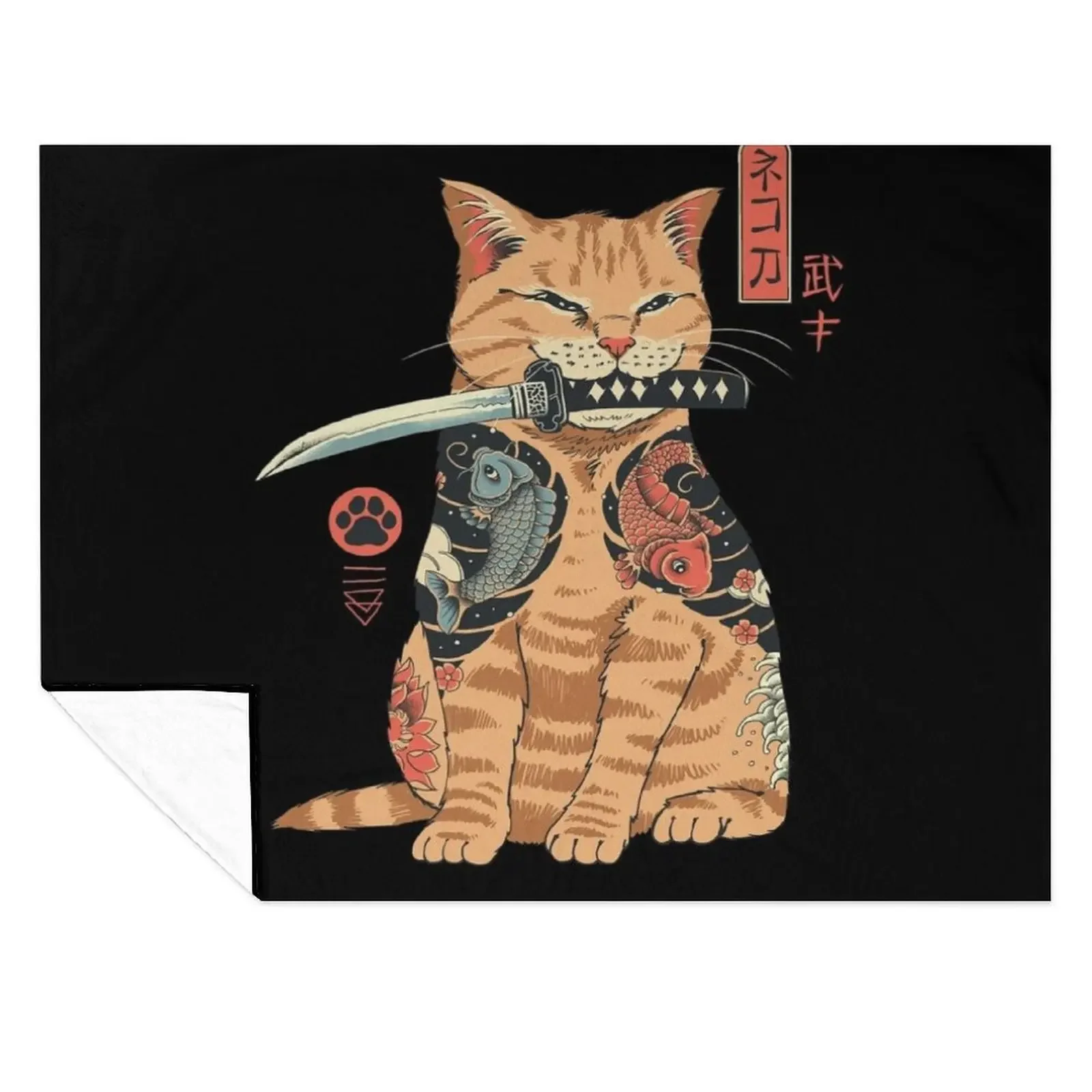 

Yakuza Cat Throw Blanket for sofa Soft Beds Single Thermal Blankets