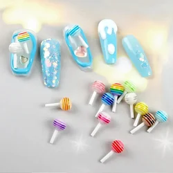 20pcs 3D Kawaii Lollipop Design Nail Art Charms Acrylic Colorful Cartoon Resin Ornament Nail Decorations Candy Accessories DIY