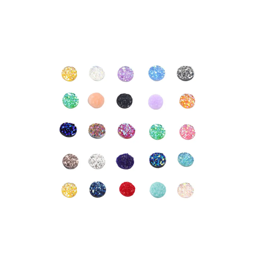

100pcs Resin Rhinestones Round Flat Back DIY Jewelry Accessories Crafting Embellishments Clay Sculpture Decorations