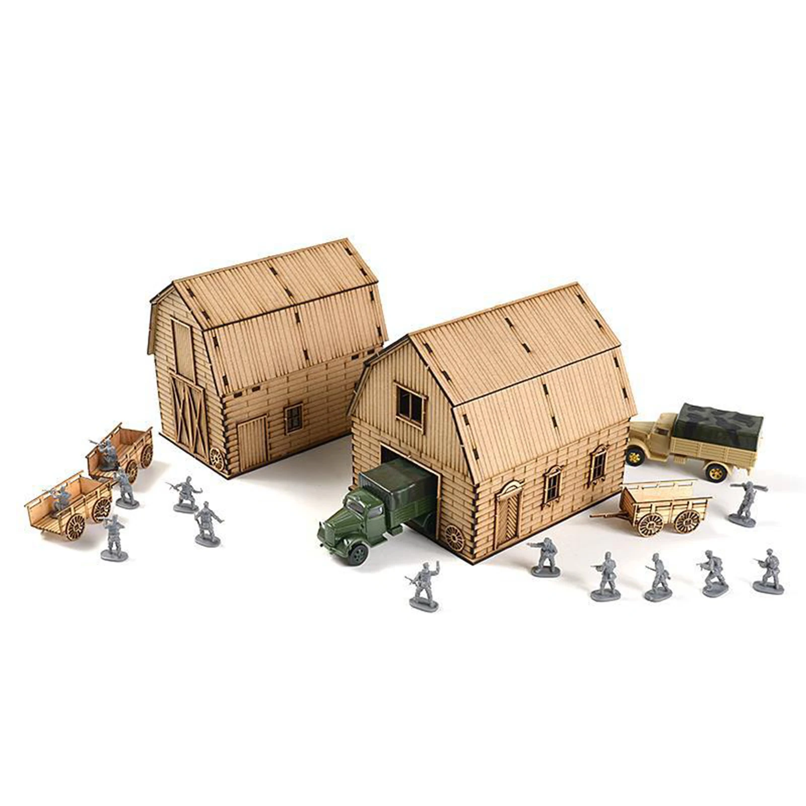 1/72 Miniature Wooden House DIY Innteractive Unassembly Granary Model for Micro Landscape Accessory Diorama Sand War Scene