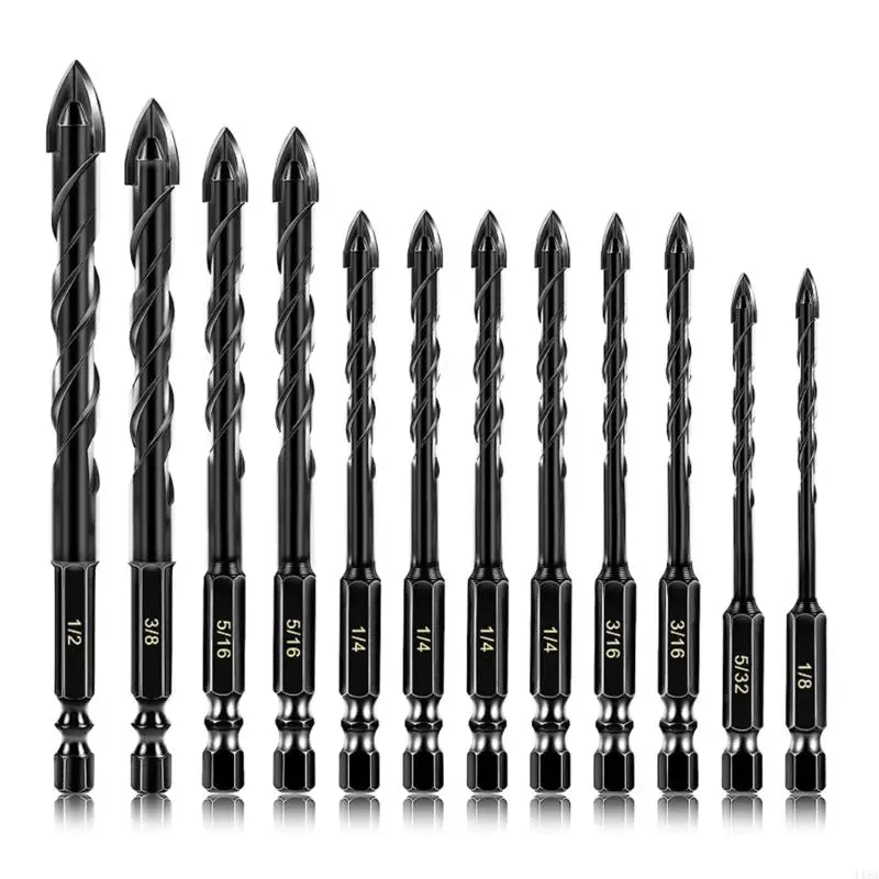

12Piece/set Concrete Drill Bit Suitable for Glass Brick Multiple Material Applications Various Surfaces 448A