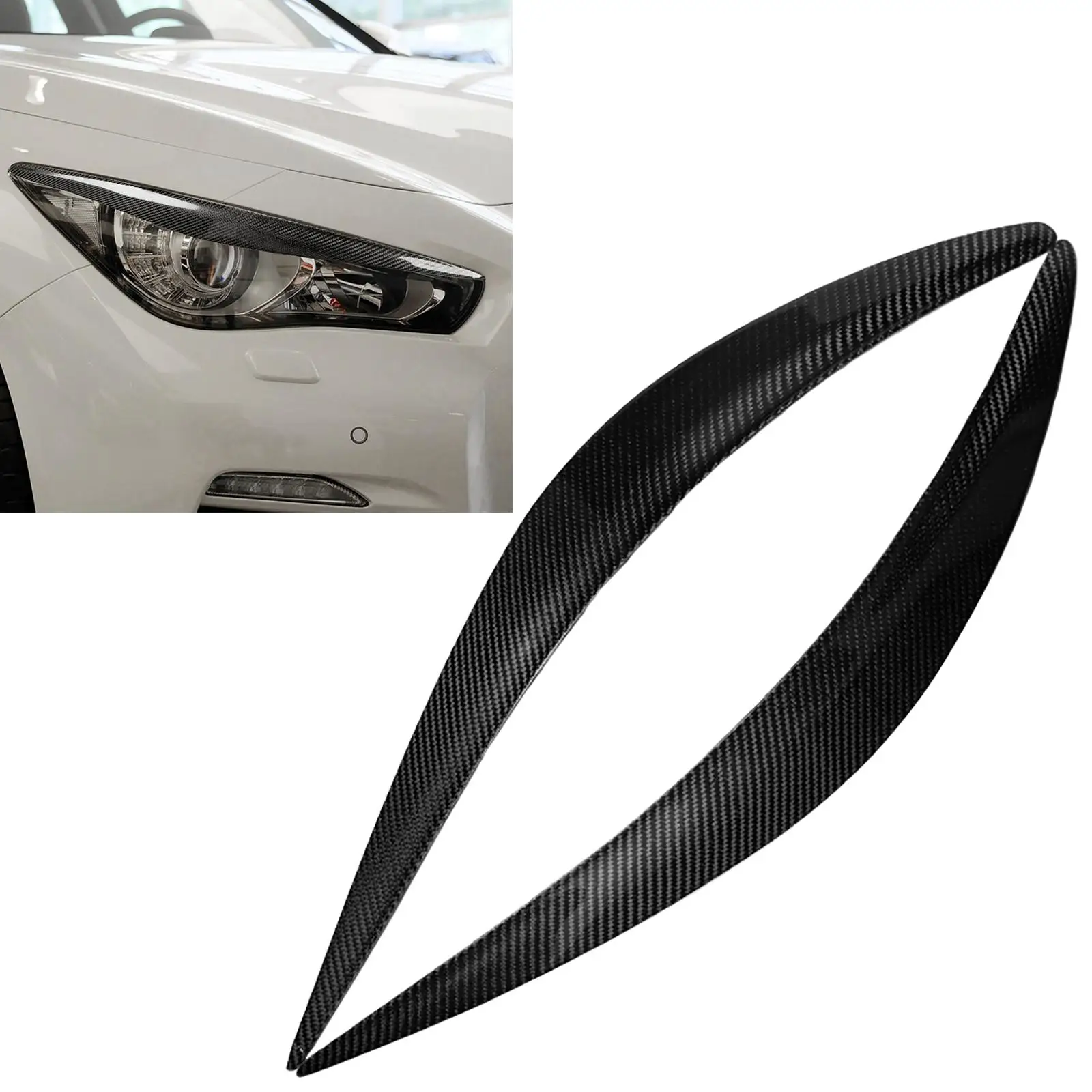 Headlight Eyelid Strip Trim for Q50 Spare Parts Easy to Install Replacement image 4