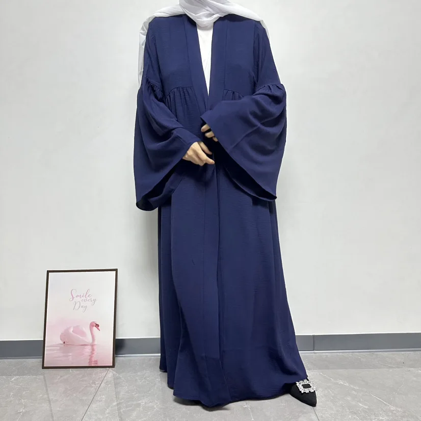 

Muslim Women Flare Sleeve Kimono Cardigan Open Abaya Dubai Turkey Robe Islamic Clothing Eid Ramadan Dress Jalabiya Kaftan Kebaya