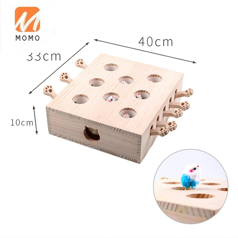 Pet Products 2019 Hot Sale Pet Products Wooden Whack A Mole Cat Toy