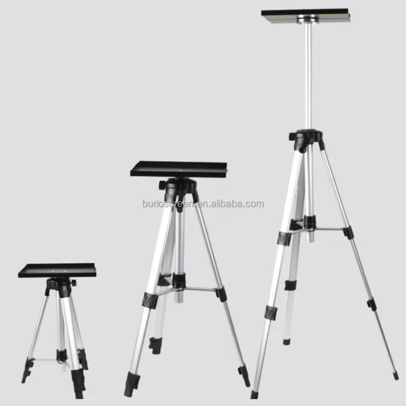Universal Aluminum Projector Tripod Stand Height Adjustable Floor Mount for Home Theater Office Presentation Portable Stable