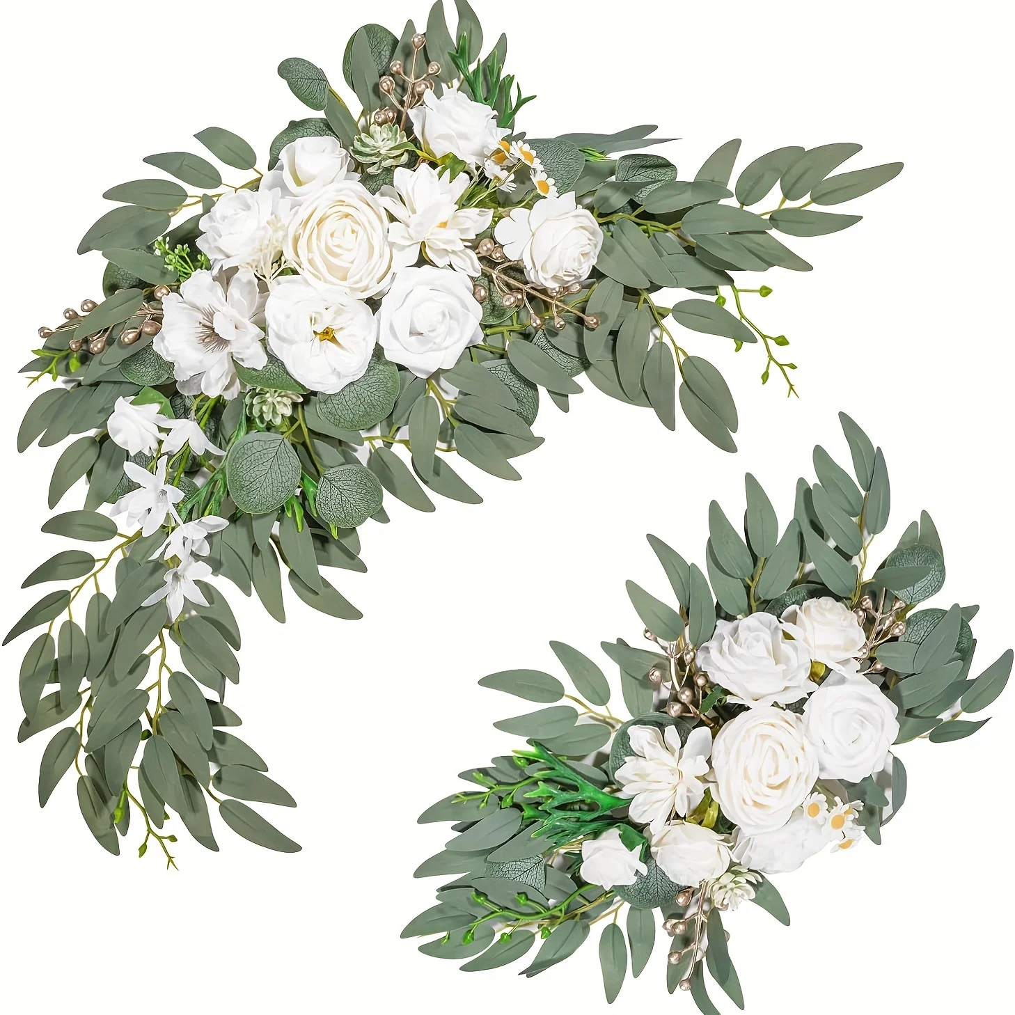 2-pack kunstbloemstukken. Elegant huwelijksdecor voor ceremonie en receptie. Geen batterijen nodig. Winkel nu!