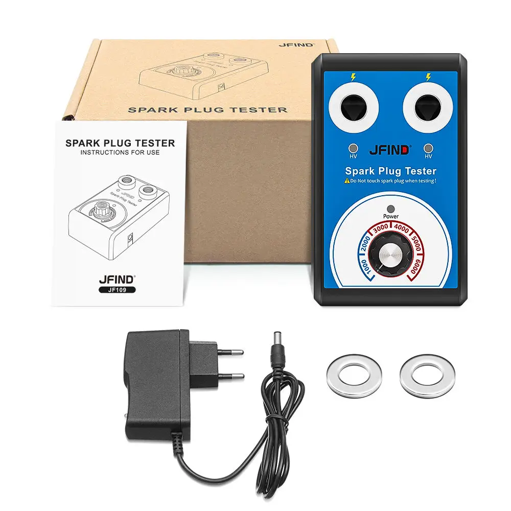 

Plug Tester Automotive Engine Ignition Coil Dual Holes 0 To 6000RPM Adjustable Working Frequency Car Tool